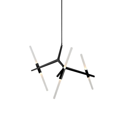 Agnes Chandelier in Black/Straight-cut (6-Light).