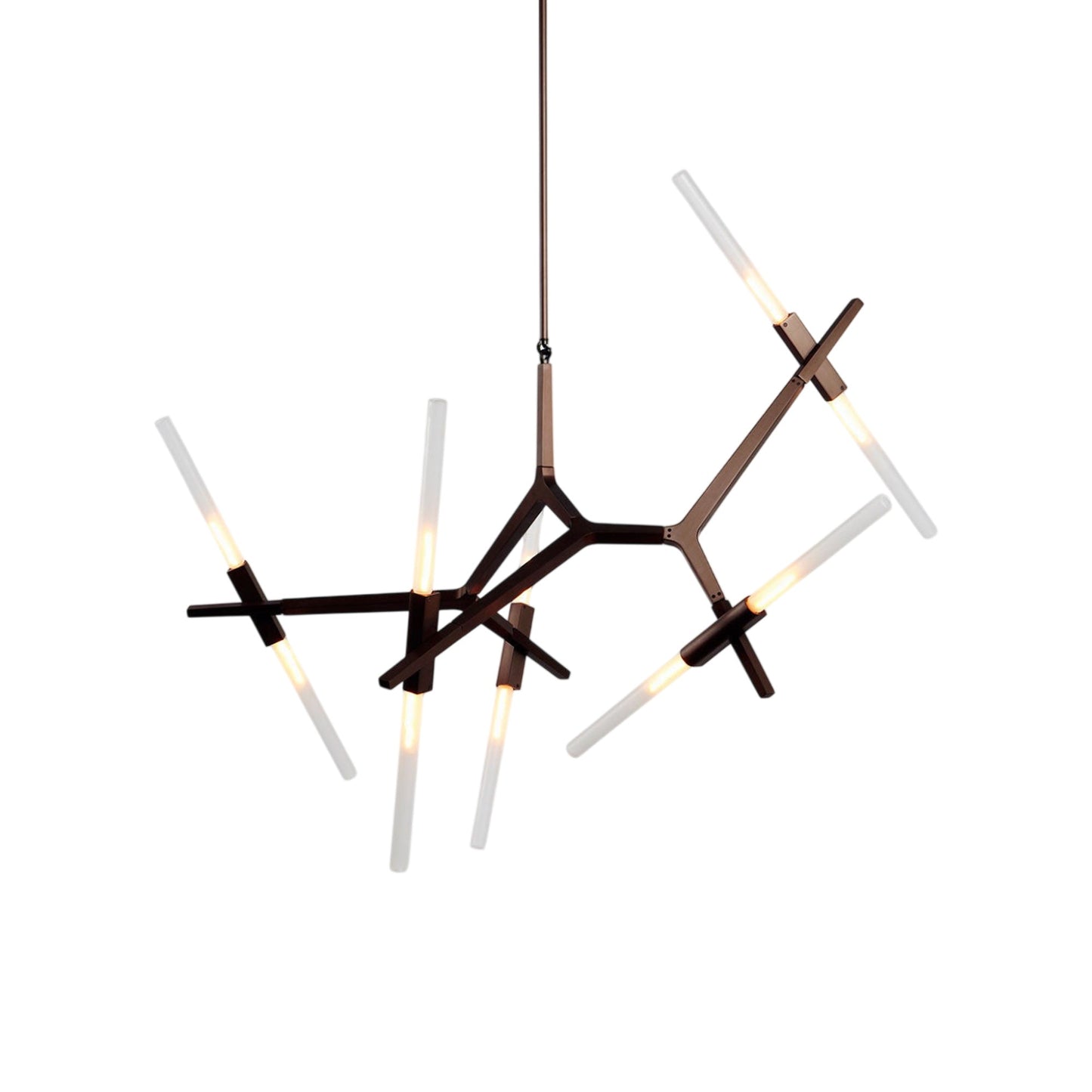 Agnes Chandelier in Bronze/Straight-cut (10-Light).
