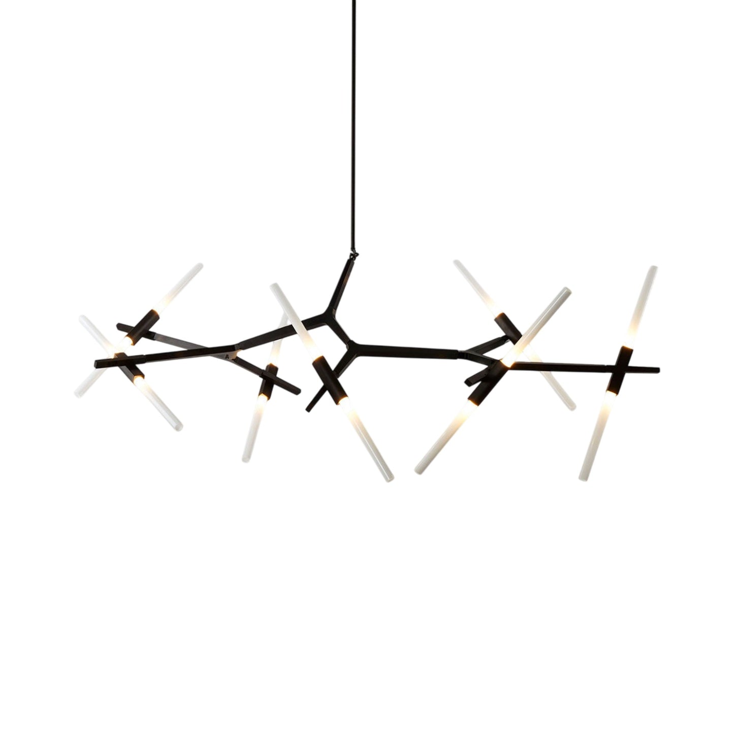 Agnes Chandelier in Black/Straight-cut (14-Light).
