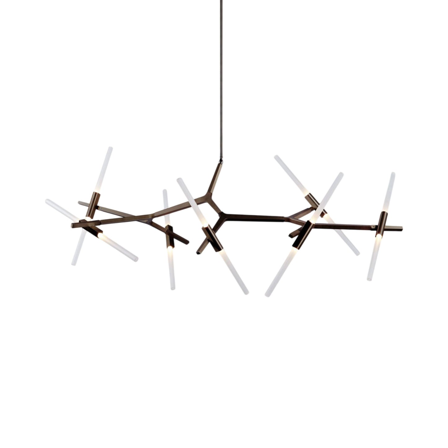 Agnes Chandelier in Bronze/Straight-cut (14-Light).