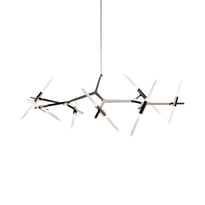 Agnes Chandelier in Polished Nickel/Angle-cut (14-Light).