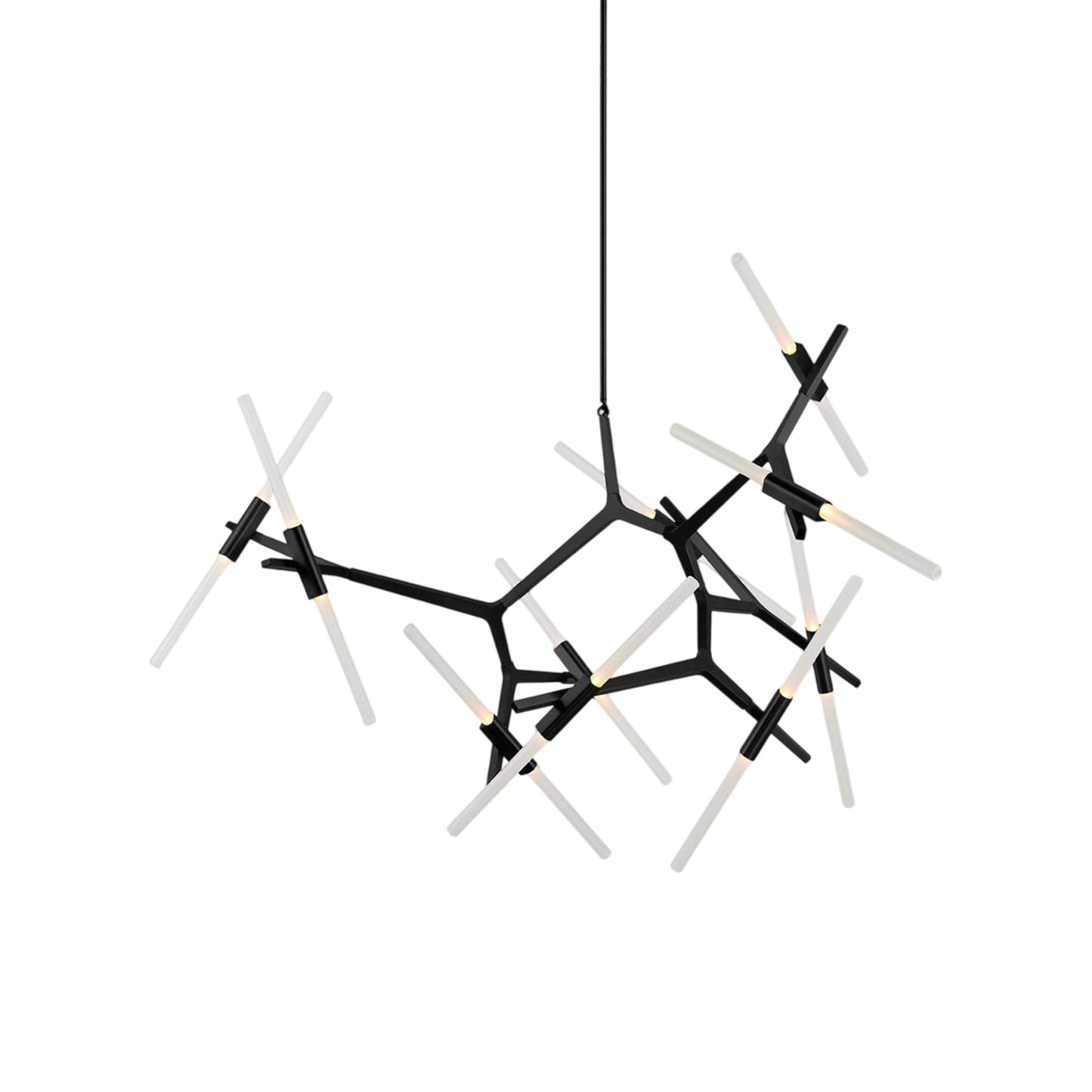 Agnes Chandelier in Black/Straight-cut (20-Light).