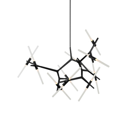 Agnes Chandelier in Black/Straight-cut (20-Light).