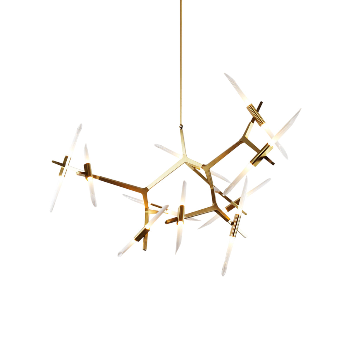 Agnes Chandelier in Brushed Brass/Angle-cut (20-Light).