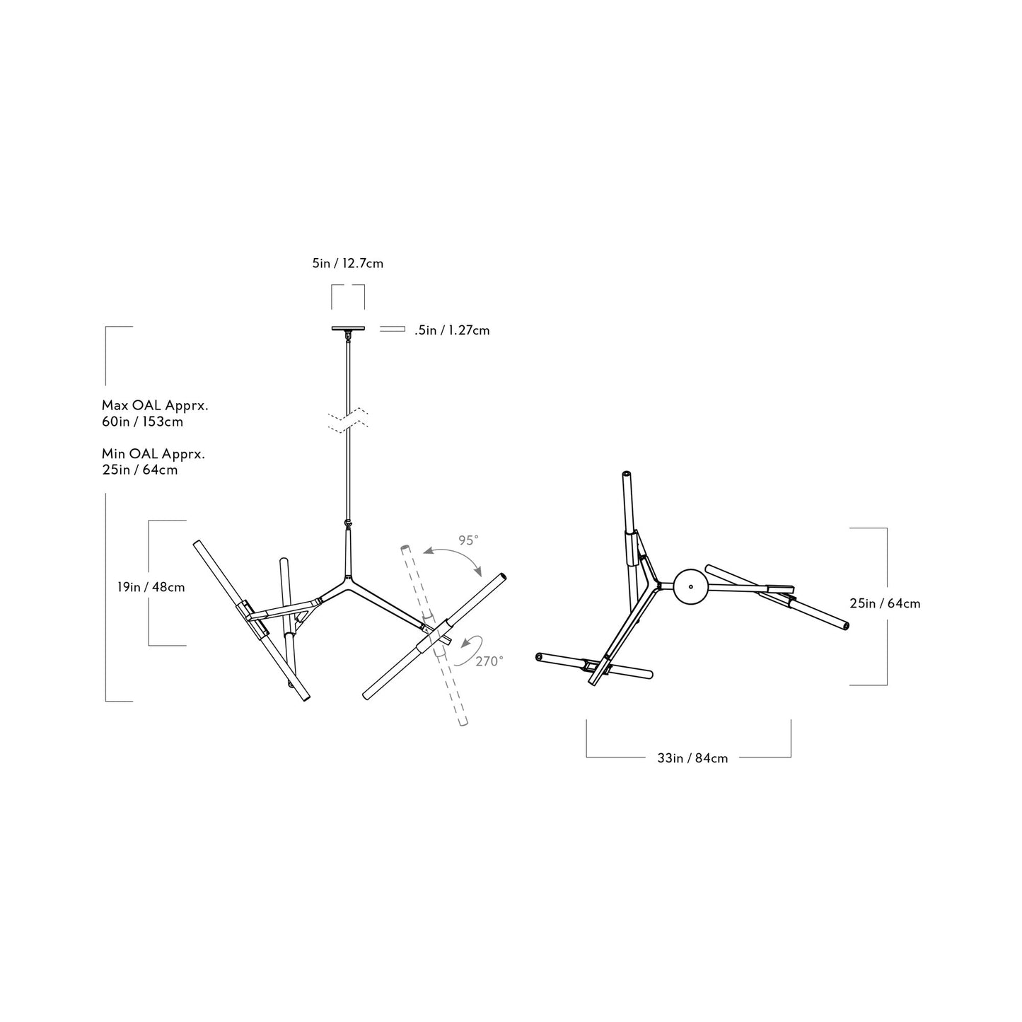 Agnes Chandelier  - line drawing.