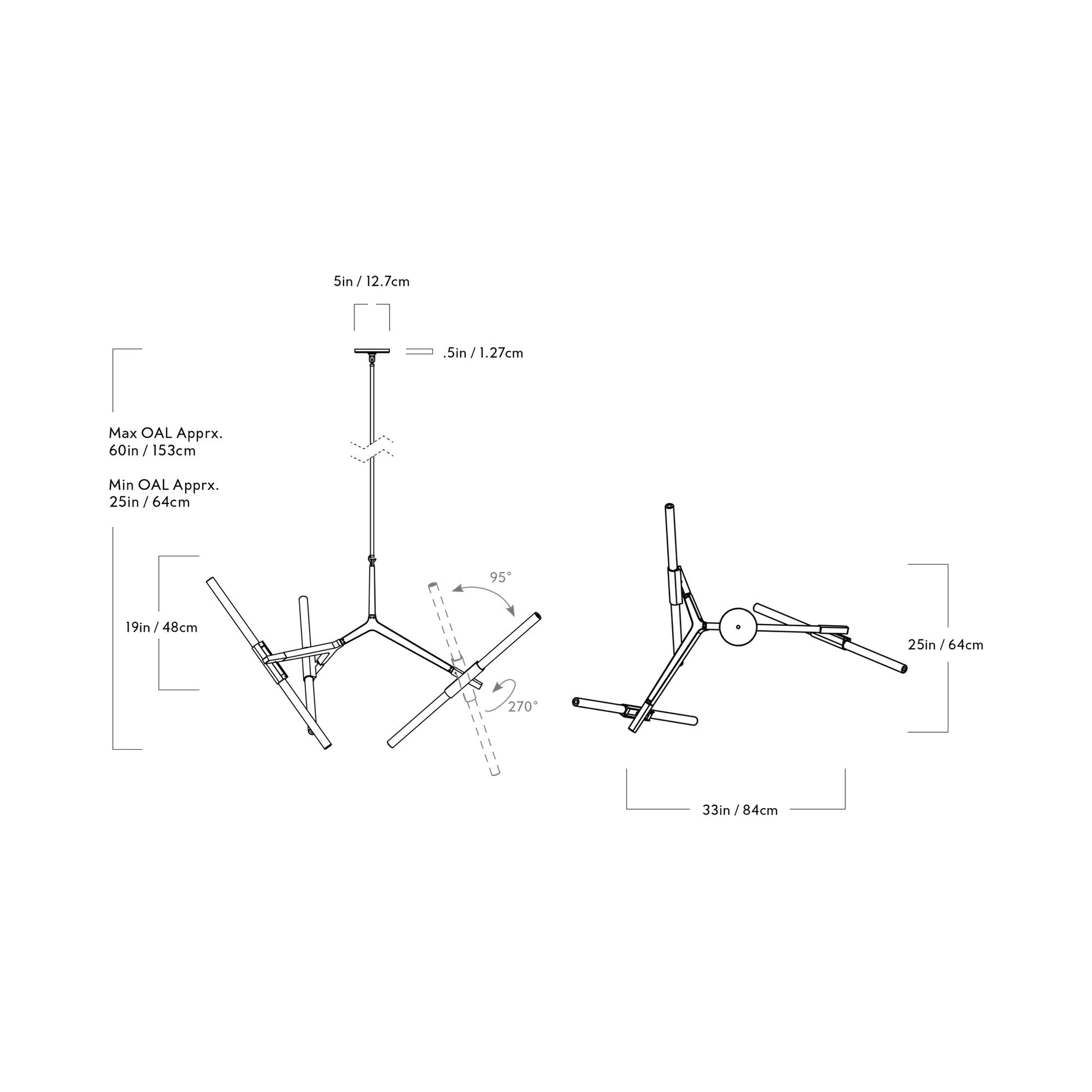 Agnes Chandelier  - line drawing.