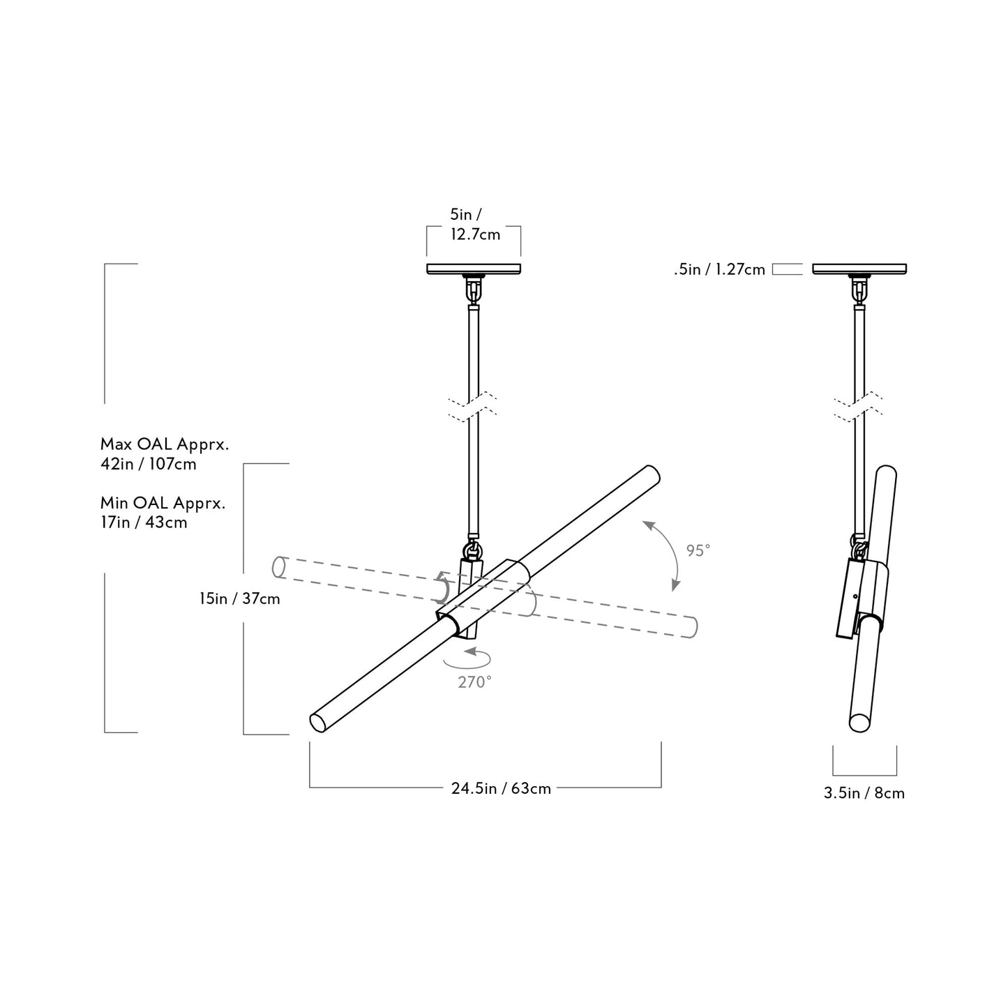 Agnes Pendant Light - line drawing.