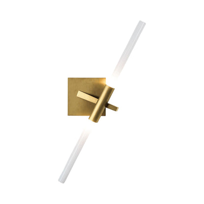 Agnes Wall Light in Brushed Brass/Straight-cut (2-Light).