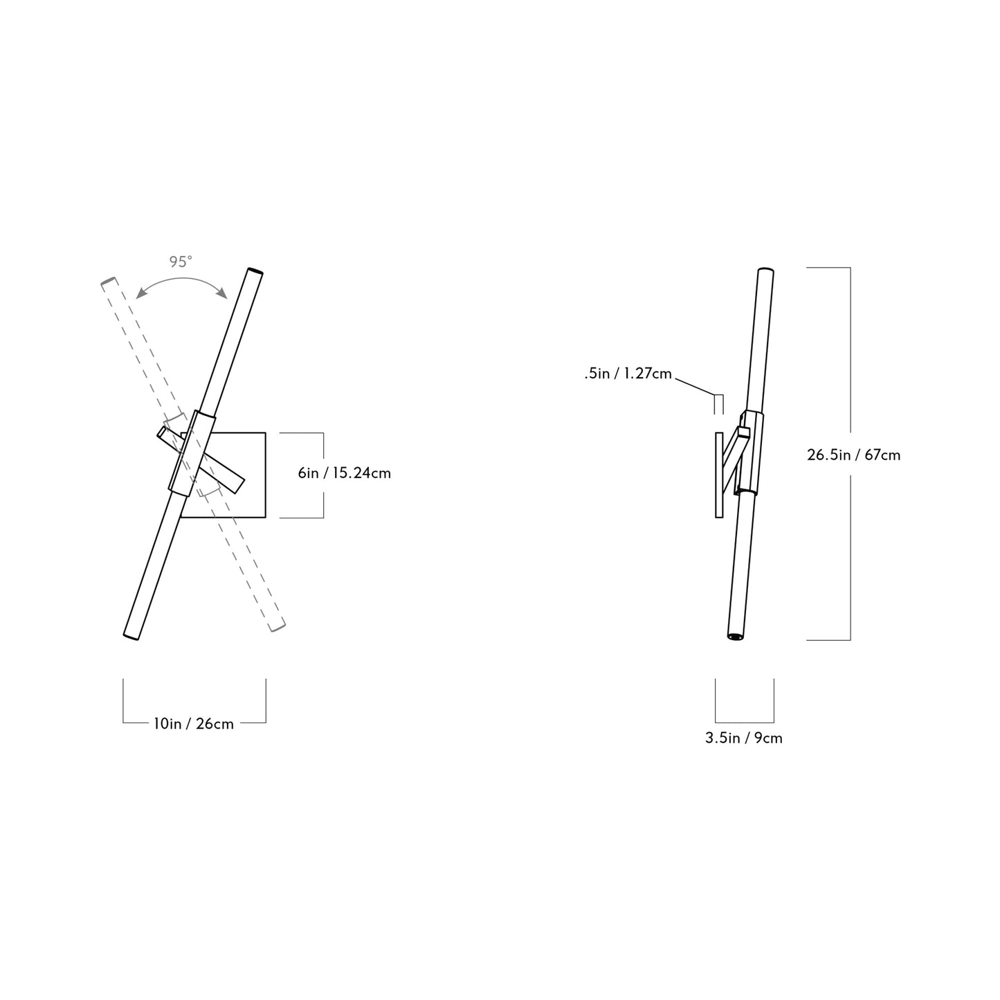 Agnes Wall Light - line drawing.