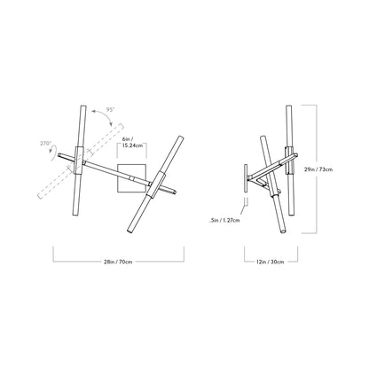 Agnes Wall Light - line drawing.