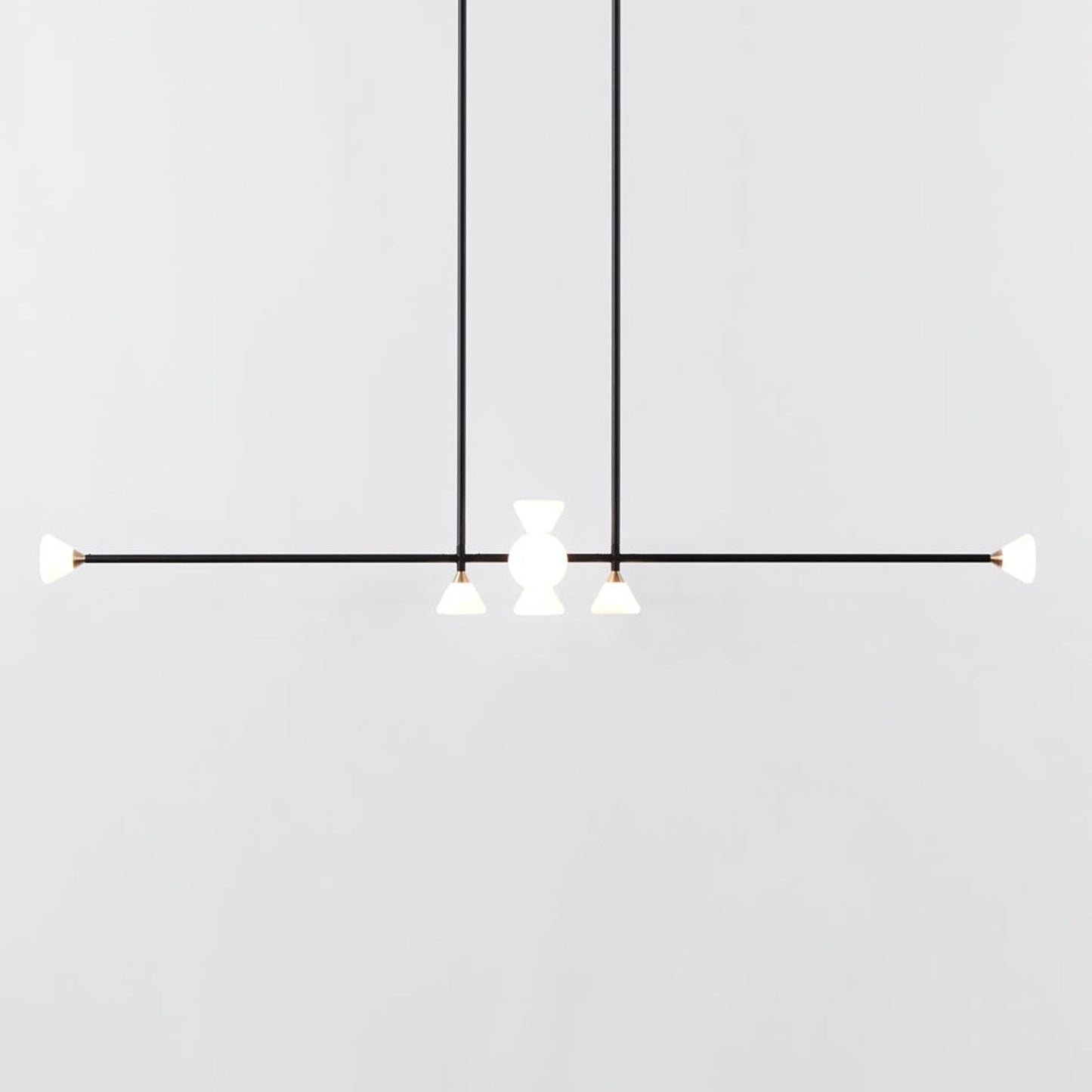 Apollo Horizontal LED Chandelier in Matte Black.