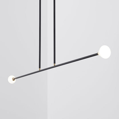 Apollo Linear LED Chandelier in Matte Black (2-Light).