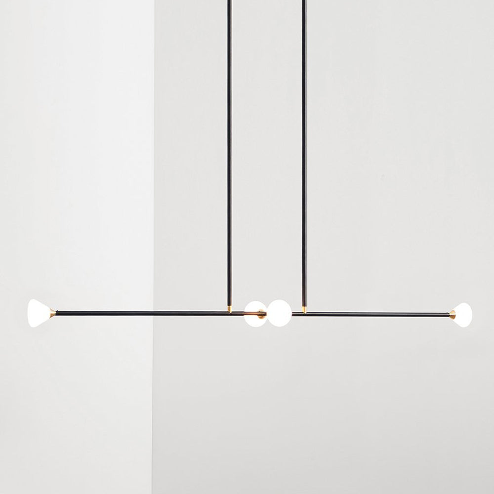Apollo Linear LED Chandelier in Matte Black (4-Light).