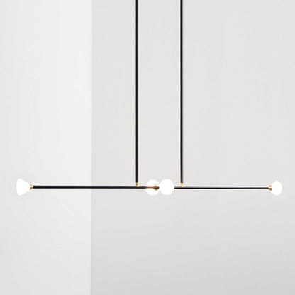 Apollo Linear LED Chandelier in Matte Black (4-Light).