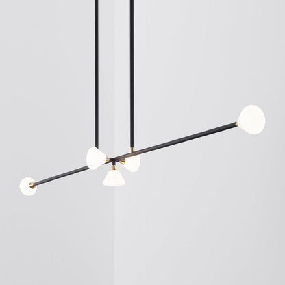 Apollo Linear LED Chandelier in Matte Black (5-Light).