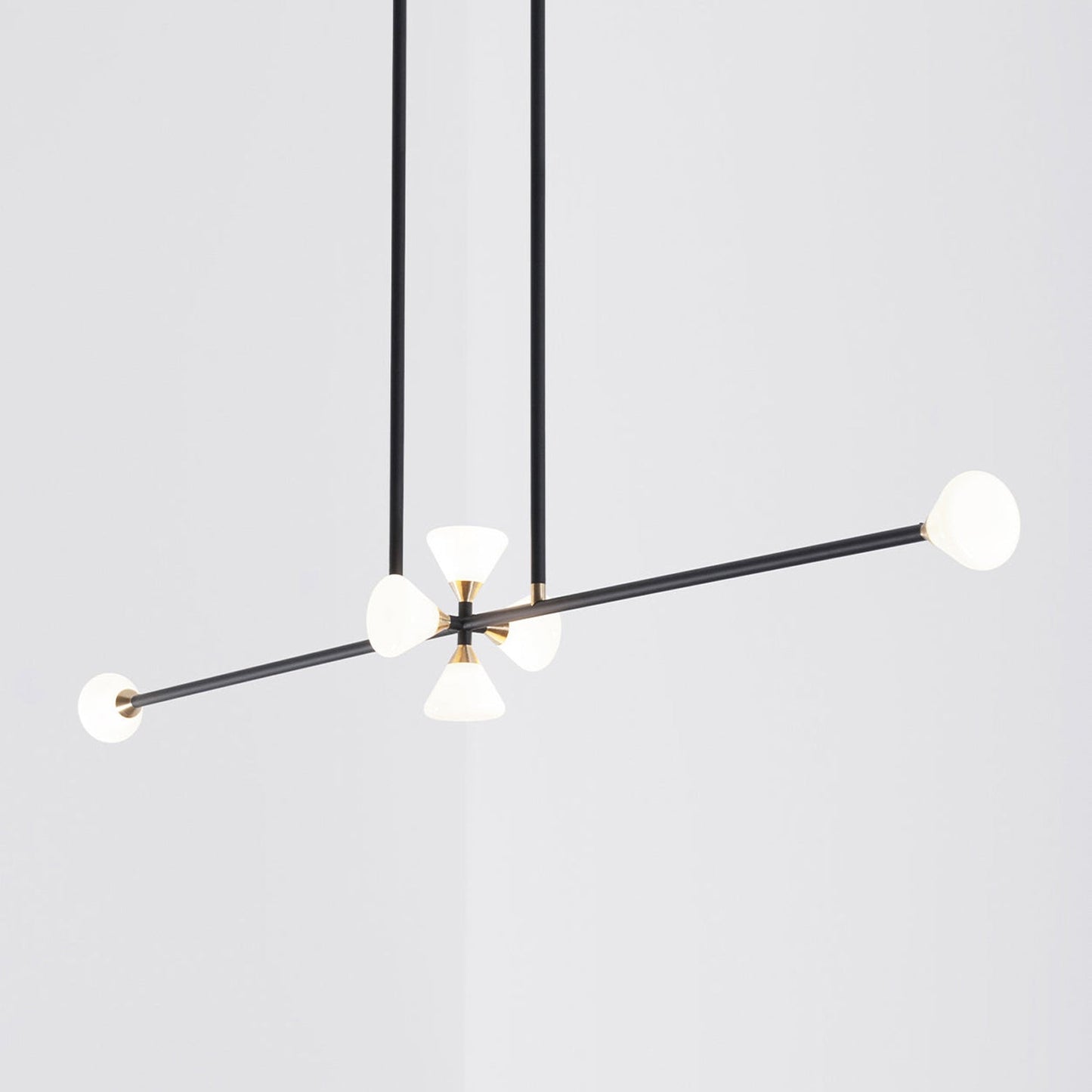 Apollo Linear LED Chandelier in Matte Black (6-Light).