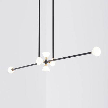 Apollo Linear LED Chandelier in Matte Black (6-Light).