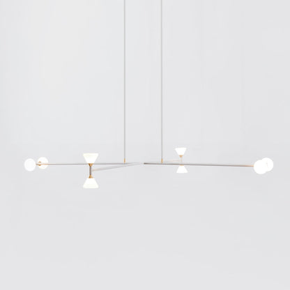 Apollo Linear LED Chandelier in Matte Ivory (8-Light).