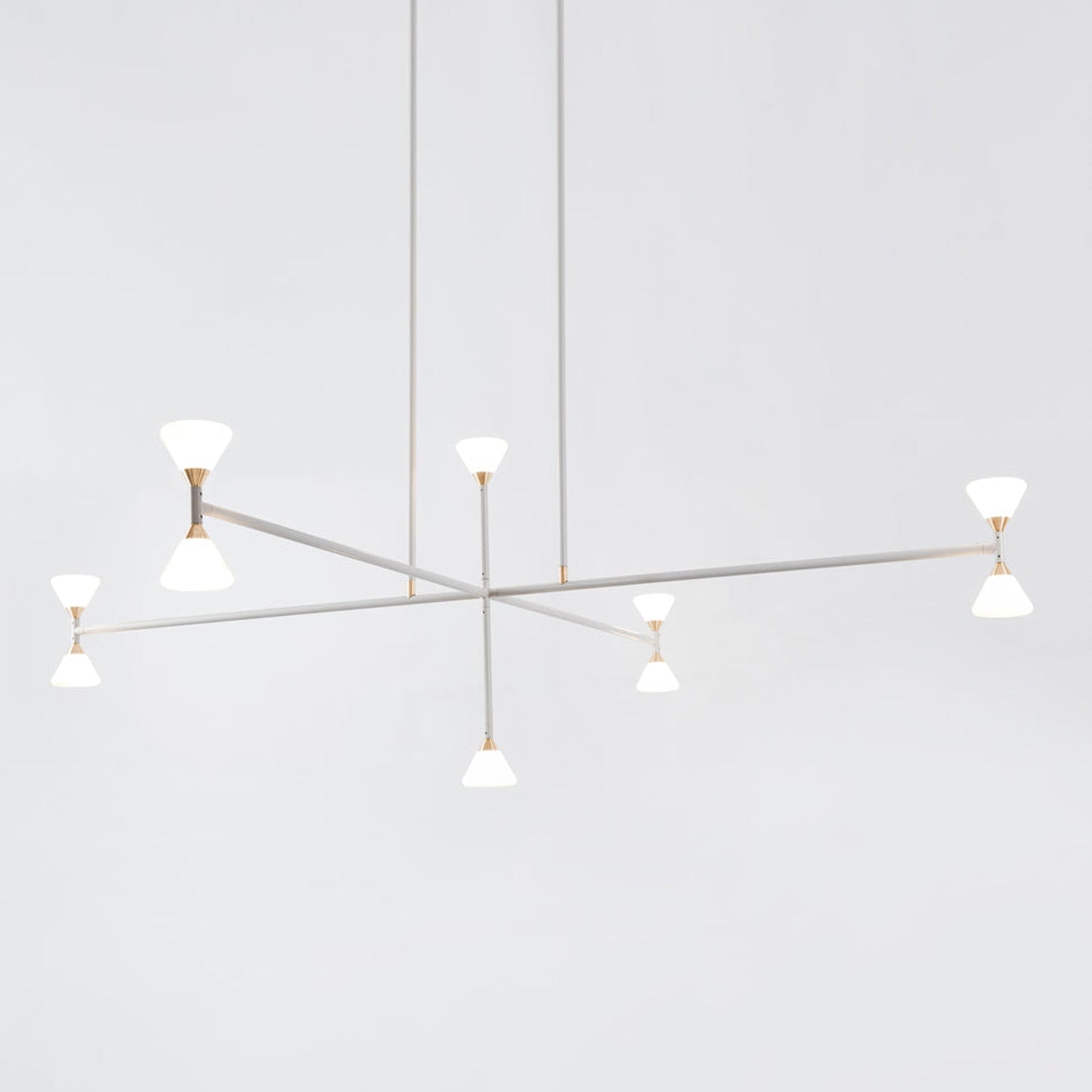 Apollo Vertical LED Chandelier in Matte Ivory.