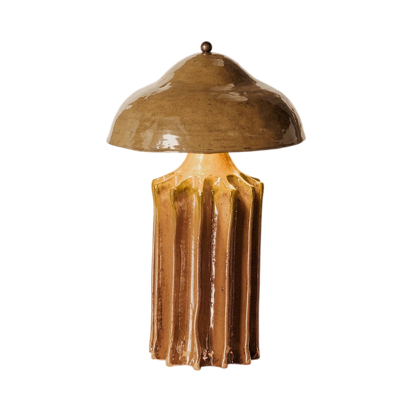 Arbor LED Table Lamp in Lichen Yellow.