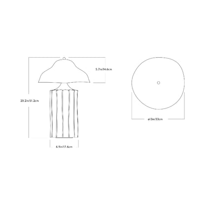 Arbor LED Table Lamp - line drawing.