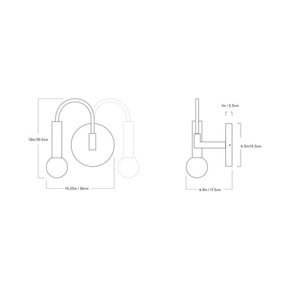 Arch Wall Light - line drawing.