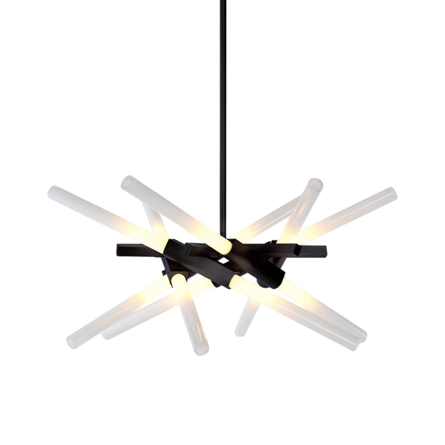 Astral Agnes Chandelier in Black/Straight-cut (12-Light).
