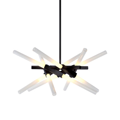 Astral Agnes Chandelier in Black/Straight-cut (12-Light).