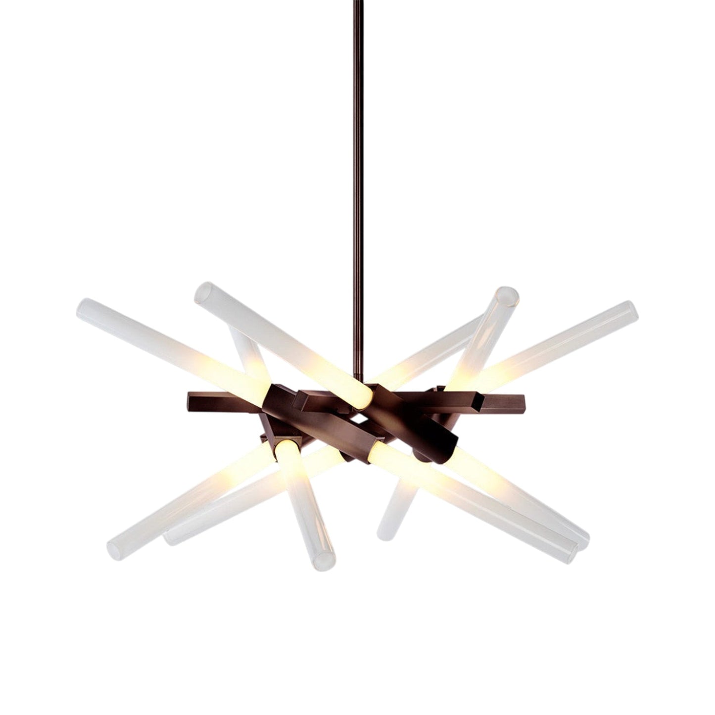 Astral Agnes Chandelier in Bronze/Straight-cut (12-Light).
