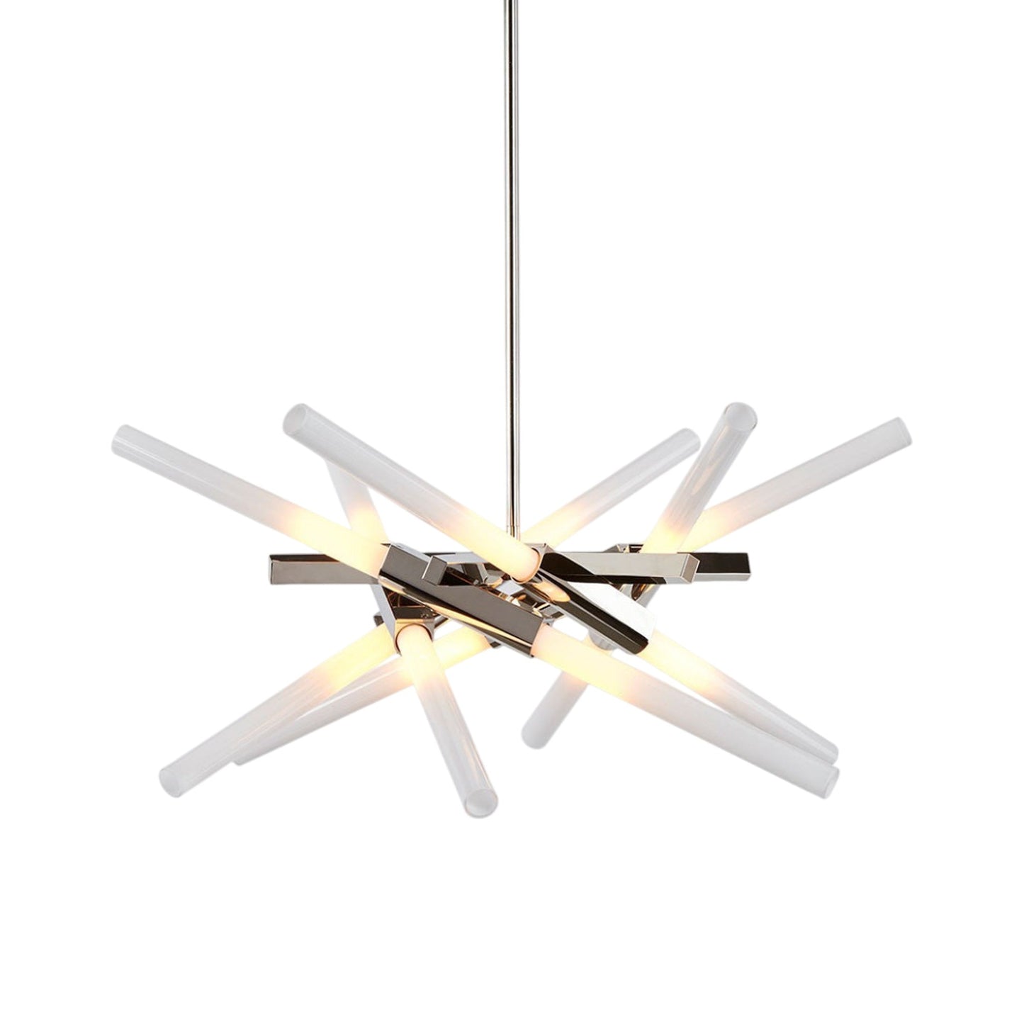 Astral Agnes Chandelier in Polished Nickel/Straight-cut (12-Light).