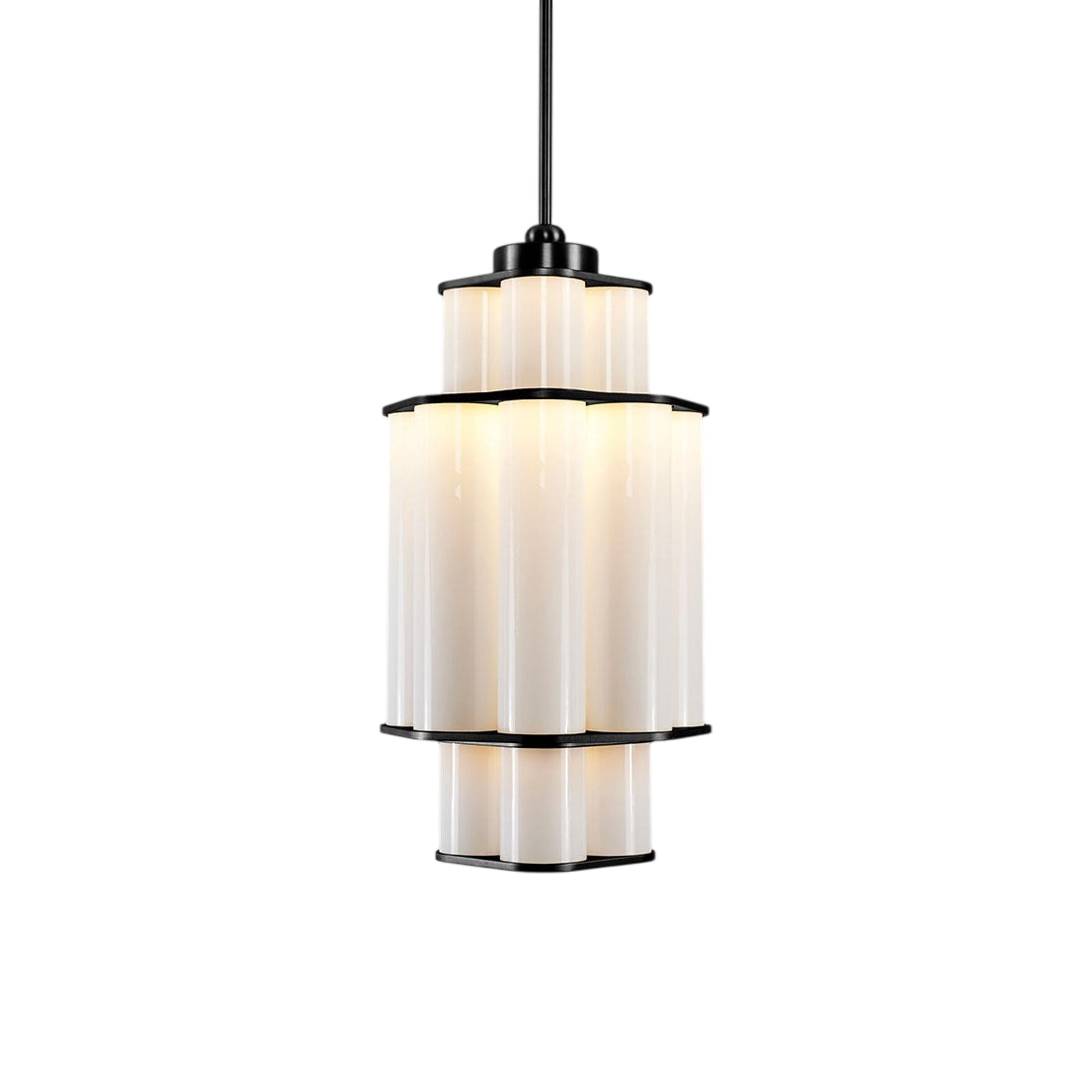 Bauer LED Chandelier in Black (28.8-Inch).