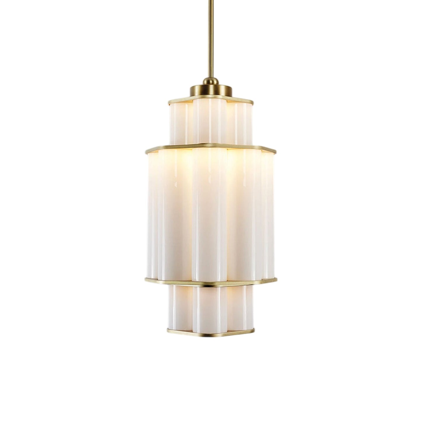 Bauer LED Chandelier in Brushed Brass (28.8-Inch).