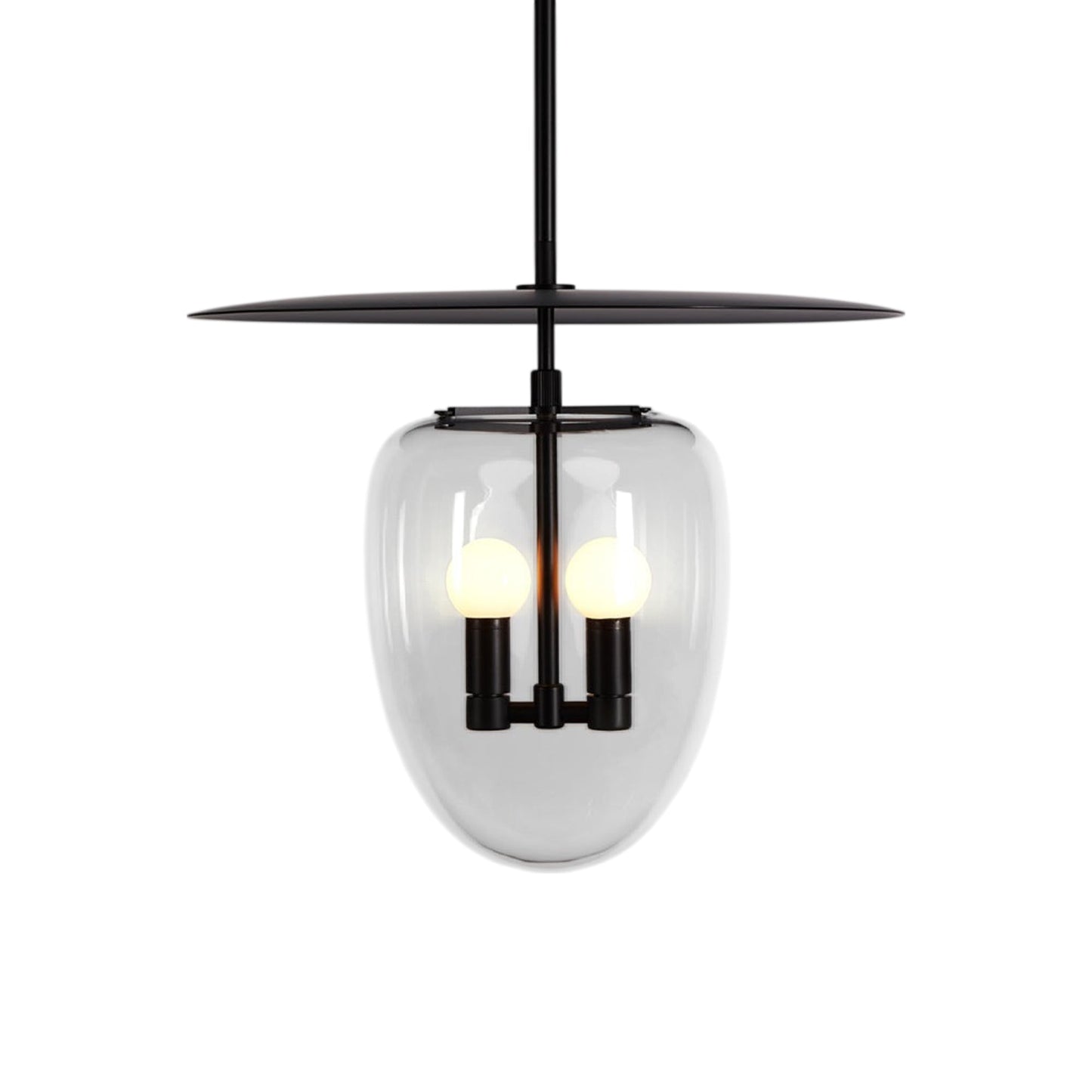 Bell LED Pendant Light in Blackened Brass/Clear (16.5-Inch).