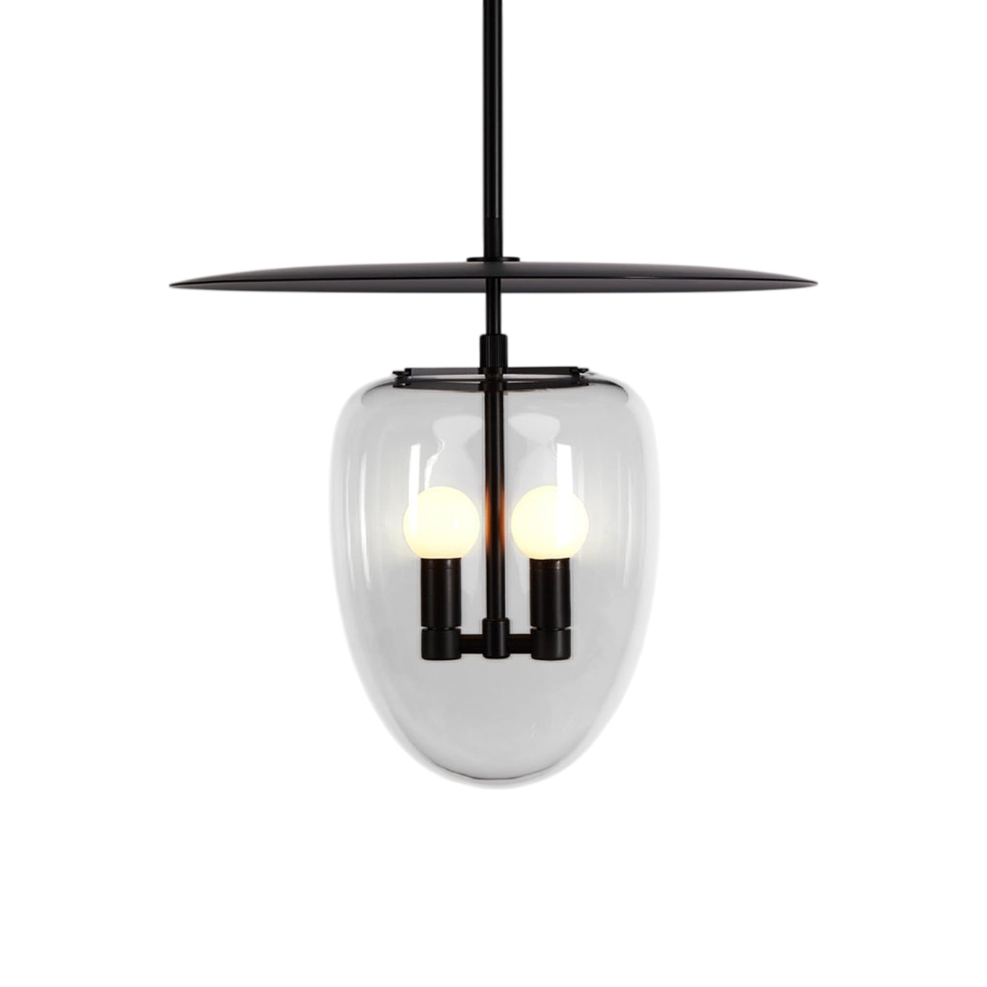 Bell LED Pendant Light in Blackened Brass/Clear (16.5-Inch).
