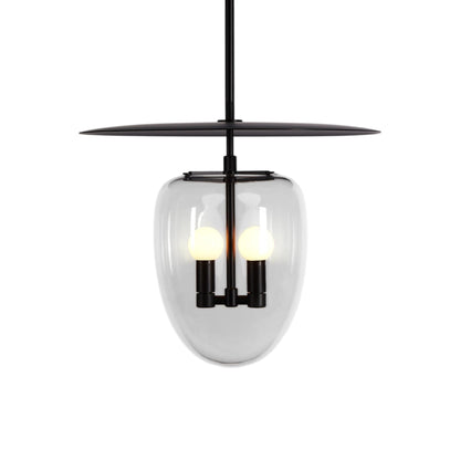 Bell LED Pendant Light in Blackened Brass/Clear (16.5-Inch).