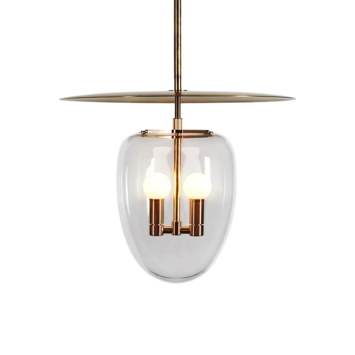 Bell LED Pendant Light in Unlacquered Brushed Brass/Clear (16.5-Inch).