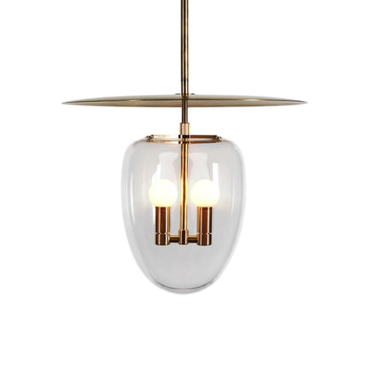 Bell LED Pendant Light in Unlacquered Brushed Brass/Clear (16.5-Inch).