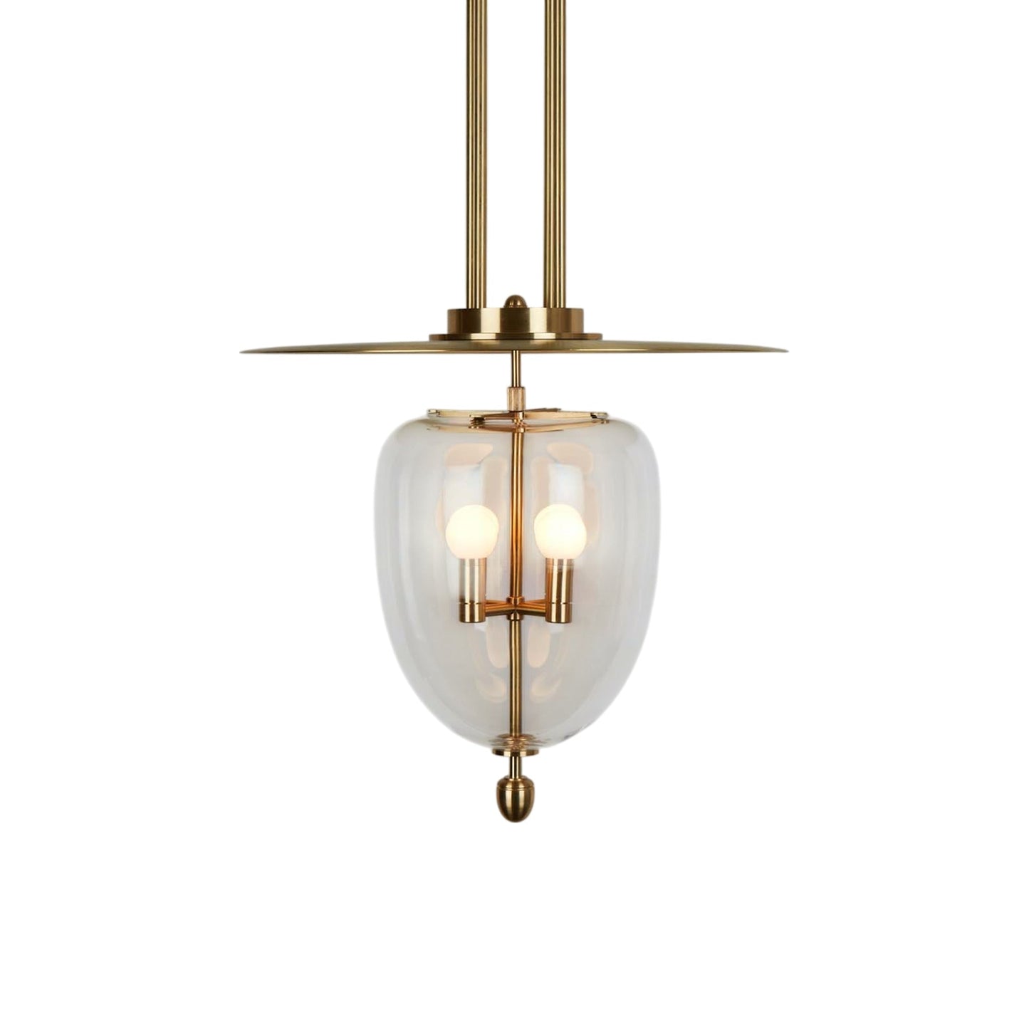 Bell LED Pendant Light in Unlacquered Brushed Brass/Clear (22-Inch).