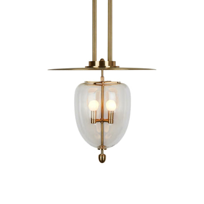 Bell LED Pendant Light in Unlacquered Brushed Brass/Clear (22-Inch).
