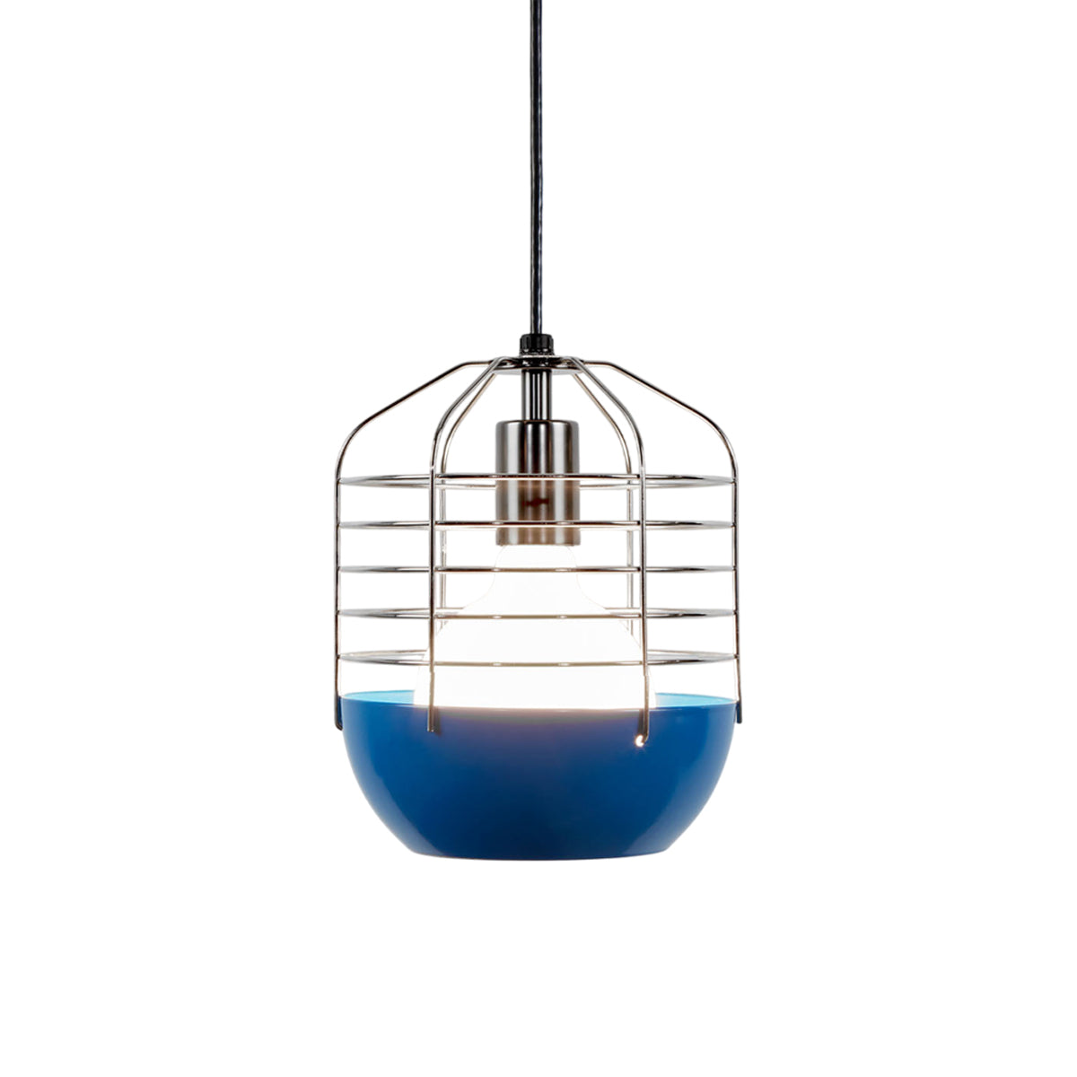 Bluff City Pendant Light in Blue/Nickel (8-Inch).