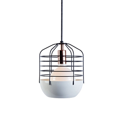 Bluff City Pendant Light in White/Black (8-Inch).