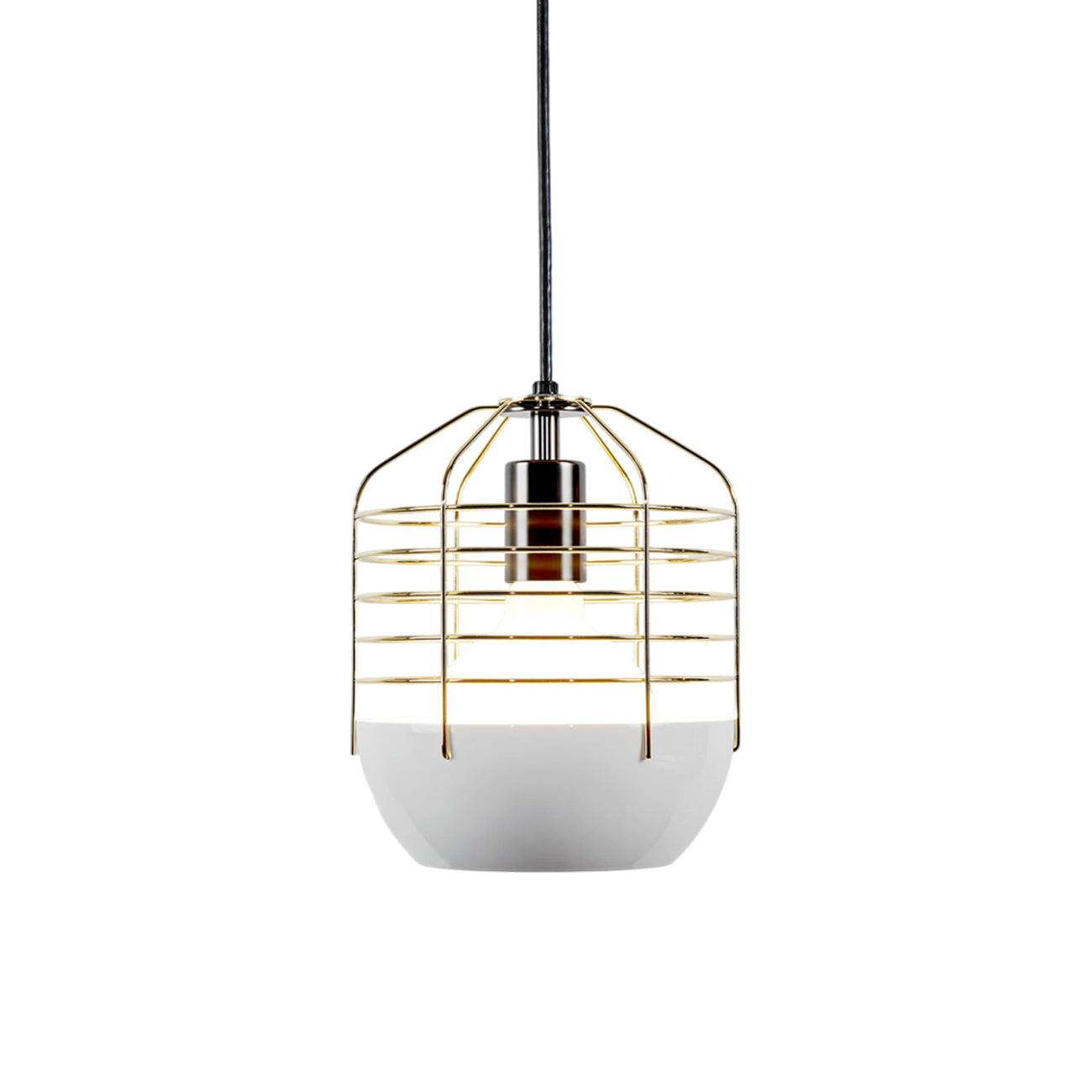 Bluff City Pendant Light in White/Brass (8-Inch).