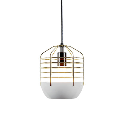 Bluff City Pendant Light in White/Brass (8-Inch).
