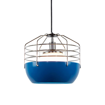 Bluff City Pendant Light in Blue/Nickel (14-Inch).