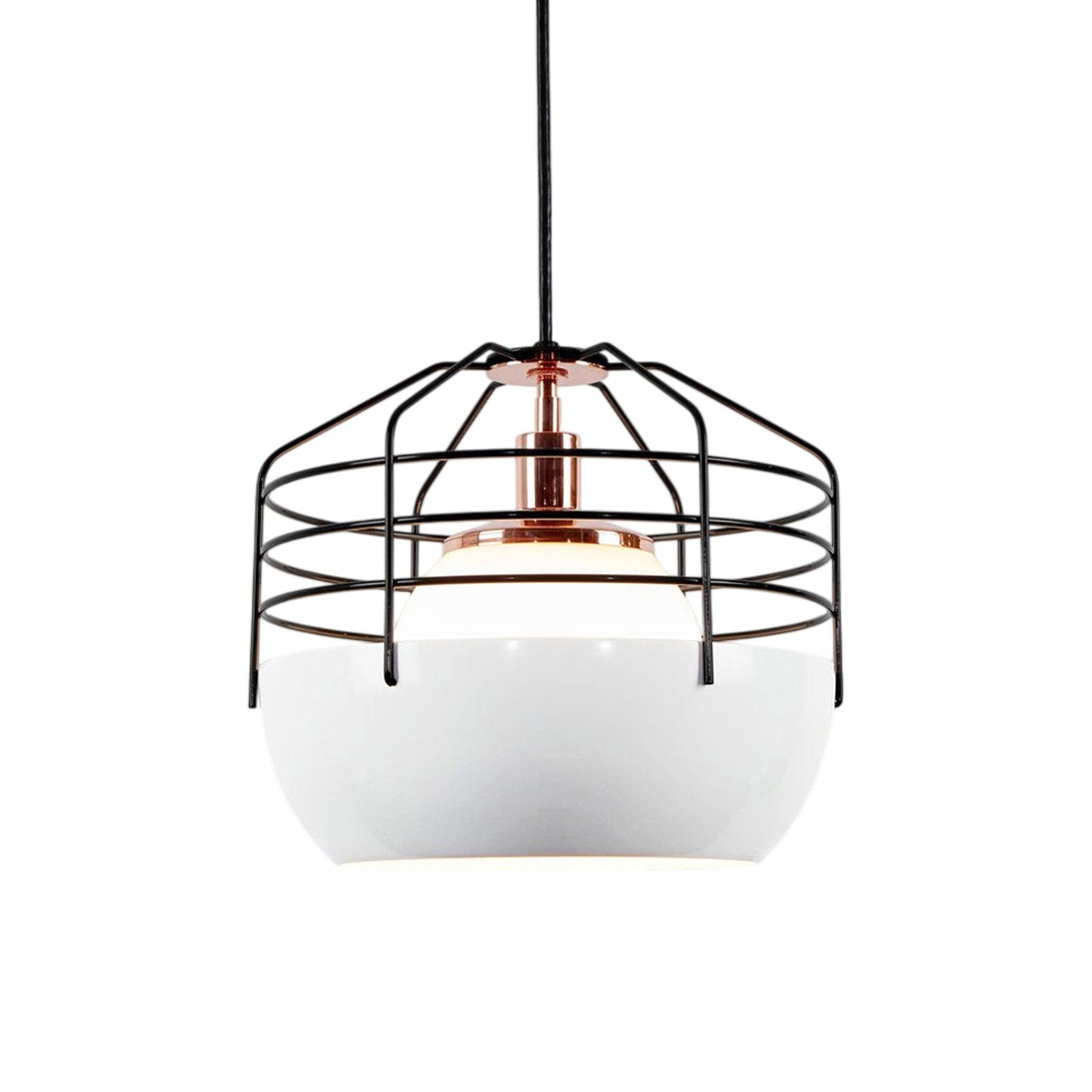 Bluff City Pendant Light in White/Black (14-Inch).