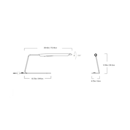 Boden LED Table Lamp - line drawing.