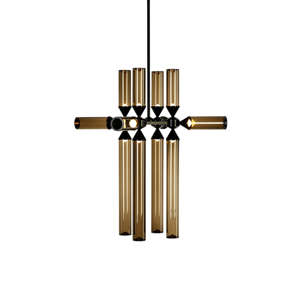 Castle CASL1202 LED Chandelier in Black/Smoke.