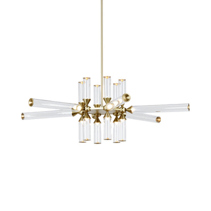 Castle CASL1801 LED Chandelier in Brushed Brass/Clear.