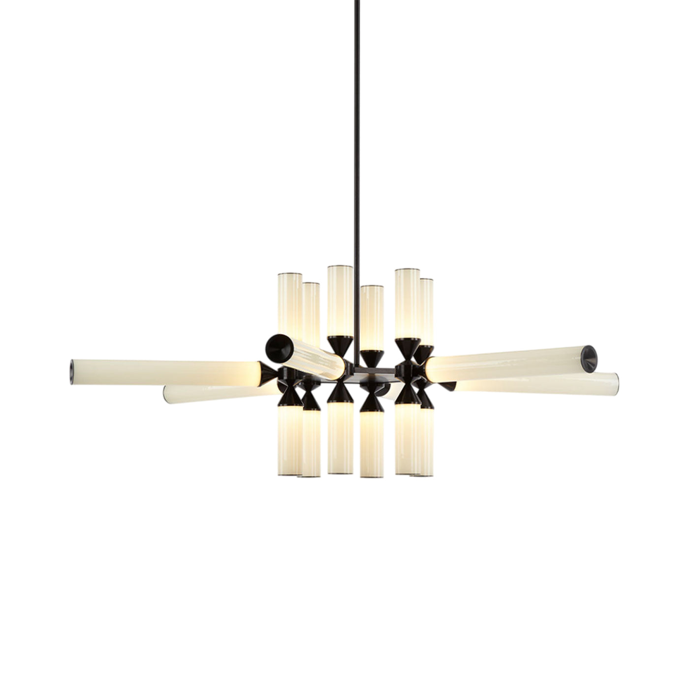 Castle CASL1801 LED Chandelier in Black/Cream.