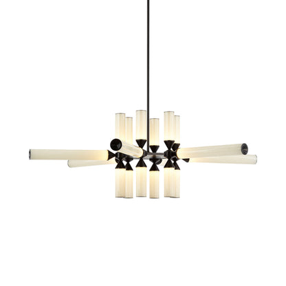 Castle CASL1801 LED Chandelier in Black/Cream.
